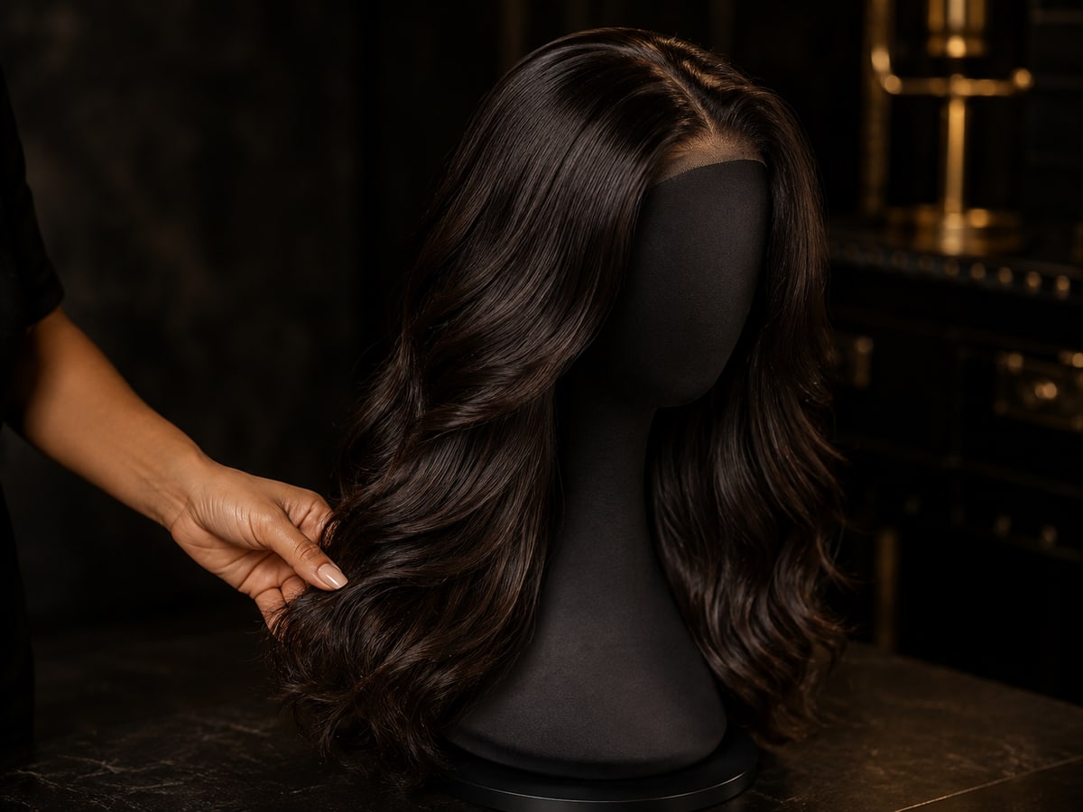 Peruca feminina de cabelo natural pronta