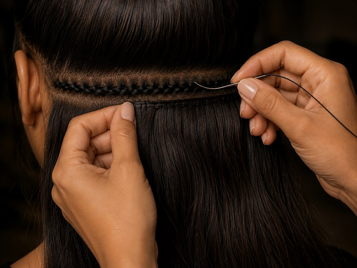 Aplicação de Mega Hair com entrelace
